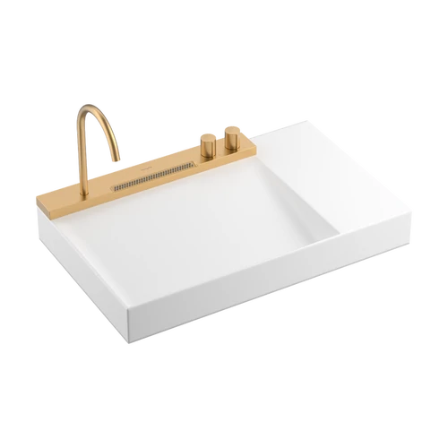 Hansgrohe Avalegra AquaUnit 780/475 mosdórendszer zuhanyvízsugárral Szálcsiszolt Bronz 22473140