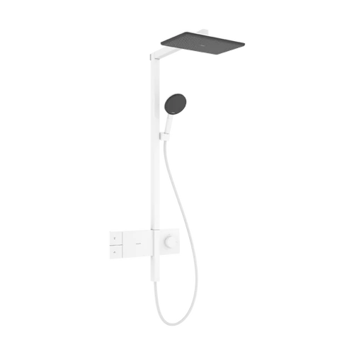 Hansgrohe Raindance Alive Q Showerpipe 210/340, 1jet, EcoSmart, ShowerSelect Comfort Matt Fehér 24581700