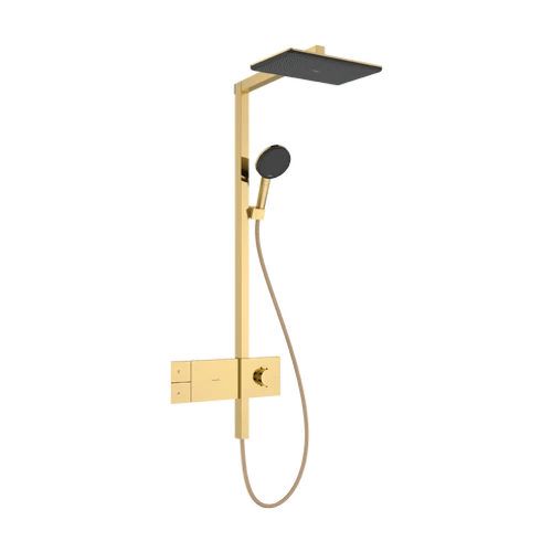 Hansgrohe Raindance Alive Q Showerpipe 210/340, 1jet, EcoSmart, ShowerSelect Comfort Polírozott Arany Hatású 24581990