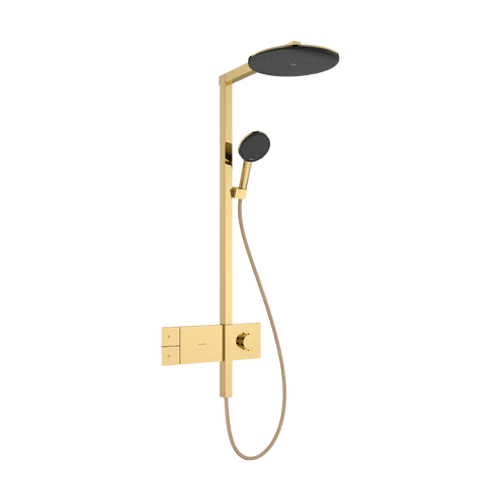 Hansgrohe Raindance Alive S Showerpipe 300, 1jet, EcoSmart, ShowerSelect Comfort Polírozott Arany Hatású 24583990