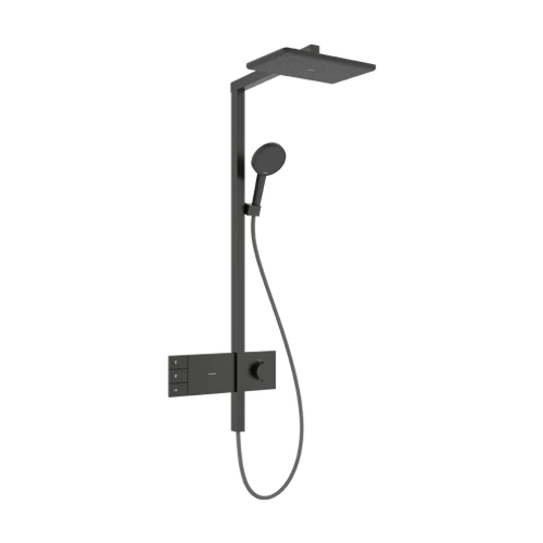 Hansgrohe Raindance Alive Q Showerpipe 210/340, 2jet, EcoSmart, ShowerSelect Comfort Szálcsiszolt Fekete Króm 24591340