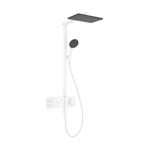 Hansgrohe Raindance Alive Q Showerpipe 210/340, 2jet, EcoSmart, ShowerSelect Comfort Matt Fehér 24591700