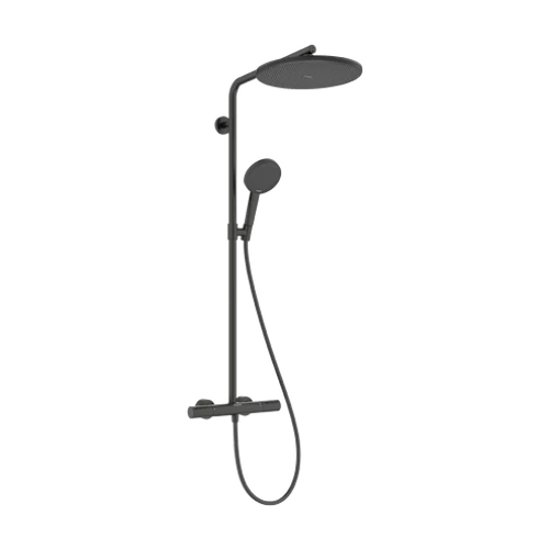 Hansgrohe Raindance Alive S Puro Showerpipe 300, 1jet, Ecostat Element Szálcsiszolt Fekete Króm 24592340