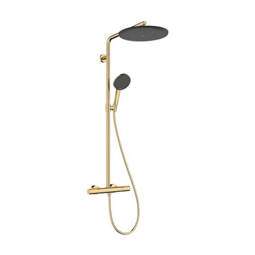 Hansgrohe Raindance Alive S Puro Showerpipe 300, 1jet, Ecostat Element Polírozott Arany Hatású 24593990