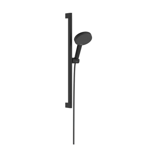 Hansgrohe Raindance Alive Select S Zuhanyszett 125, 3jet, EcoSmart, Unica E Puro 65 zuhanyrúddal és zuhanytartóval Matt Fekete 24600670