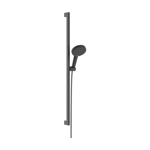 Hansgrohe Raindance Alive Select S Zuhanyszett 125, 3jet, EcoSmart, Unica E Puro 90cm-es zuhanyrúddal, zuhzanytartóval Szálcsiszolt Fekete Króm 24601340