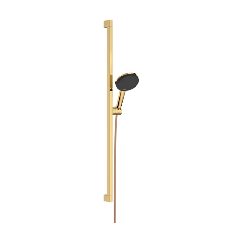 Hansgrohe Raindance Alive Select S Zuhanyszett 125, 3jet, EcoSmart, Unica E Puro 90cm-es zuhanyrúddal, zuhzanytartóval Polírozott Arany Hatású 24601990