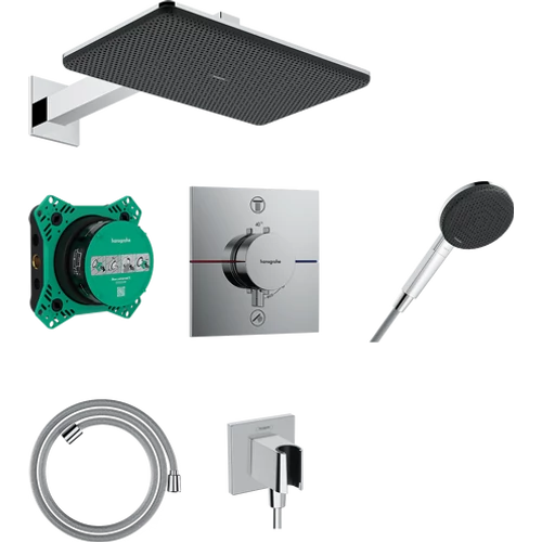 Hansgrohe Raindance Alive Q Zuhanytartó szett 210/340, 1jet, termosztáttal, iBox universal 2 alaptesttel Króm 24620000