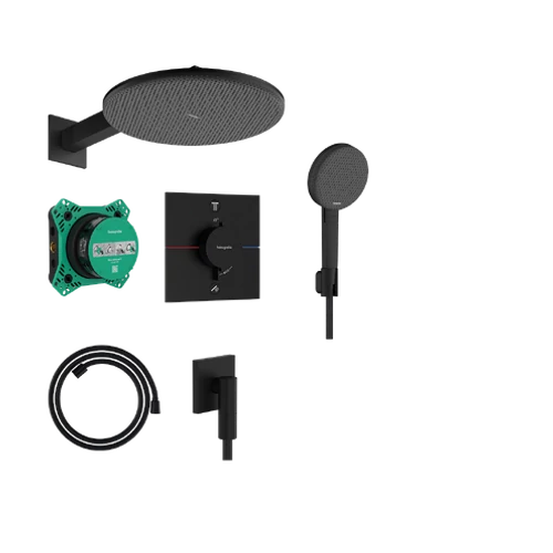 Hansgrohe Raindance Alive S Zuhanyszett 300, 1jet, termosztáttal és iBox universal 2 alaptesttel Matt Fekete 24630670