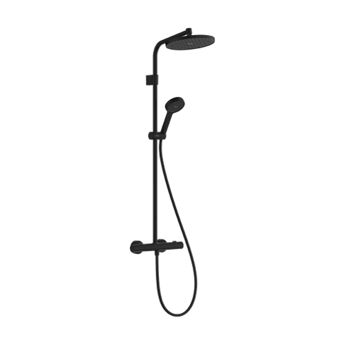 Hansgrohe Activera S Showerpipe 240, 1jet, EcoSmart+, Ecostat Fine Varia Matt Fekete 28083670
