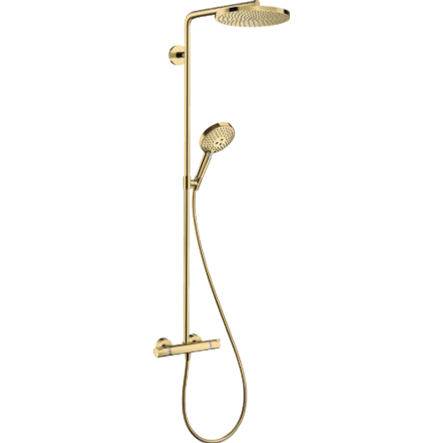 Hansgrohe Raindance S Showerpipe 240, 1jet, PowderRain, EcoSmart, termosztáttal Polírozott Arany Hatású 28823990