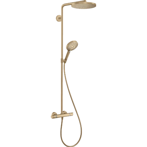 Hansgrohe Raindance S Showerpipe 240, 1jet, PowderRain, Ecosmart+, termosztáttal Szálcsiszolt Bronz 28825140