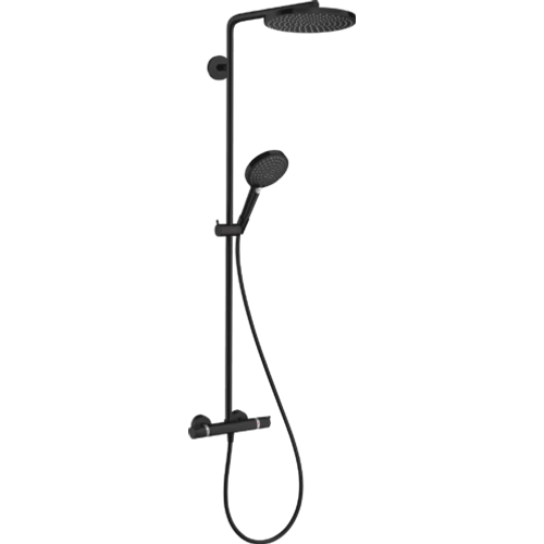 Hansgrohe Raindance S Showerpipe 240, 1jet, PowderRain, Ecosmart+, termosztáttal Matt Fekete 28825670