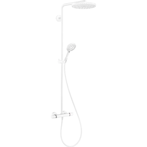 Hansgrohe Raindance S Showerpipe 240, 1jet, PowderRain, Ecosmart+, termosztáttal Matt Fehér 28825700