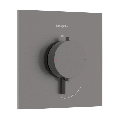Hansgrohe Ecostat Comfort E Termosztát falsík alatti telepítéshez, 1 funkciós Szálcsiszolt Fekete Króm 33710340