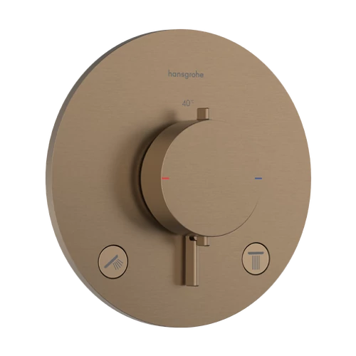 Hansgrohe Ecostat Comfort S Termosztát falsík alatti telepítéshez, 2 funkcióos Szálcsiszolt Bronz 33715140