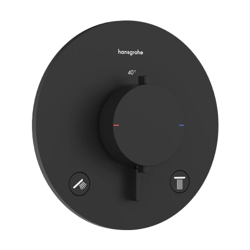 Hansgrohe Ecostat Comfort S Termosztát falsík alatti telepítéshez, 2 funkcióos Matt Fekete 33715670
