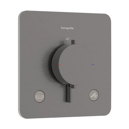 Hansgrohe Ecostat Comfort Q Falsík alatti termosztát, 2 funkciós, beépített biztonsági kombinációval EN1717 Szálcsiszolt Fekete Króm 33717340