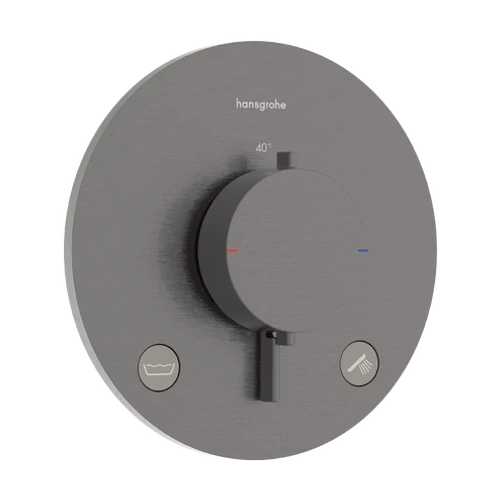 Hansgrohe Ecostat Comfort S Falsík alatti termosztát, 2 funkciós, beépített biztonsági funkcióval EN1717 Szálcsiszolt Fekete Króm 33718340