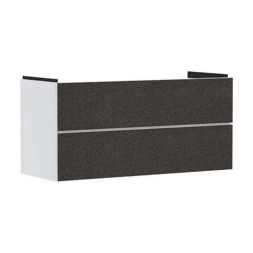 Hansgrohe Xevolos E Mosdószekrény 1180/475, Matt Fehér színű, 2 fiókkal, normál mosdókhoz Textil sötétszürke 54184660