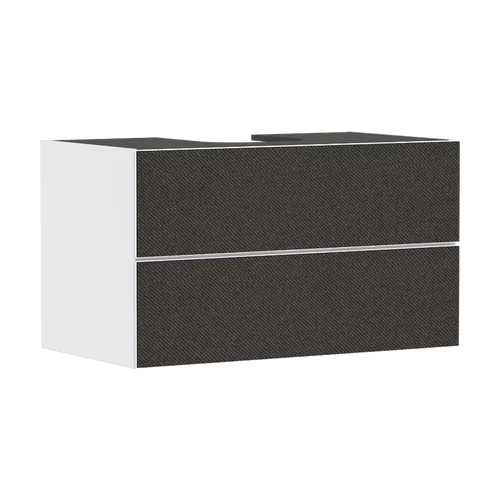 Hansgrohe Xevolos E Konzolos mosdószekrény 980/550, Matt Fehér színű, 2 fiókkal, ráültetett mosdótálakhoz Textil sötétszürke 54190660