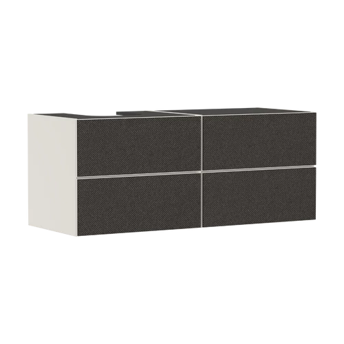 Hansgrohe Xevolos E Konzolos mosdószekrény 1370/550, Matt Homokbézs színű, 4 fiókkal, ráültetett mosdótálakhoz, balos Textil sötétszürke 54237660