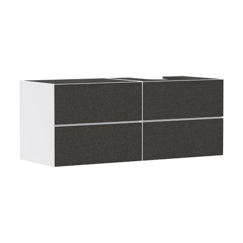 Hansgrohe Xevolos E Konzolos mosdószekrény 1370/550, Matt Fehér színű, 4 fiókkal, ráültetett mosdótálakhoz, jobbos Textil sötétszürke 54239660