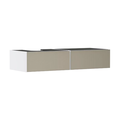 Hansgrohe Xevolos E Konzolos mosdószekrény Matt Fehér színben 1370/550, 2 fiókkal, ráültetett mosdótálhoz, balos Texturált bronz 54319390