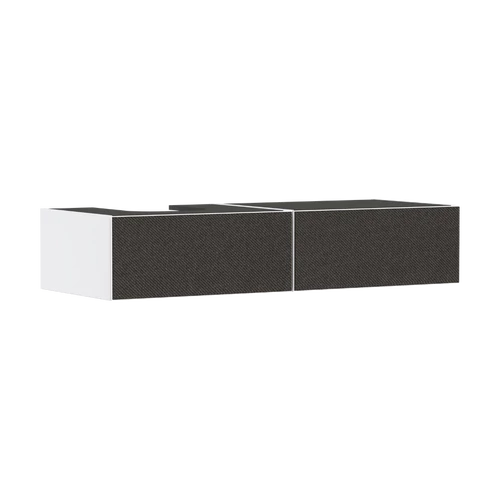 Hansgrohe Xevolos E Konzolos mosdószekrény Matt Fehér színben 1370/550, 2 fiókkal, ráültetett mosdótálhoz, balos Textil sötétszürke 54319660