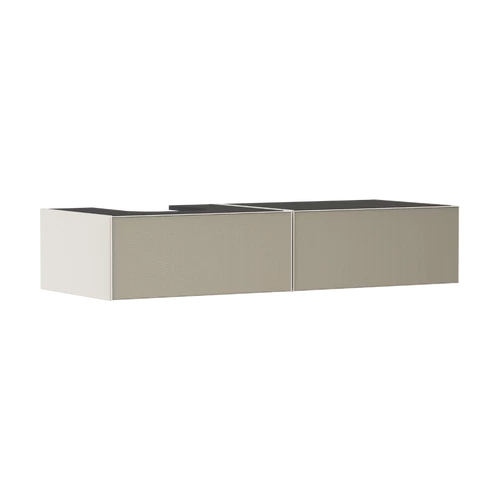 Hansgrohe Xevolos E Konzolos mosdószekrény Matt Homokbézs színben 1370/550, 2 fiókkal, ráültetett mosdótálhoz, balos Texturált bronz 54320390