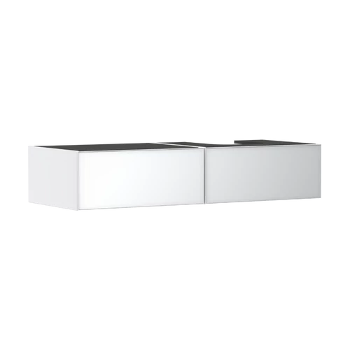 Hansgrohe Xevolos E Konzolos mosdószekrény Matt Fehér színben 1370/550, 2 fiókkal, ráültetett mosdótálhoz, jobbos Metálfehér 54322320