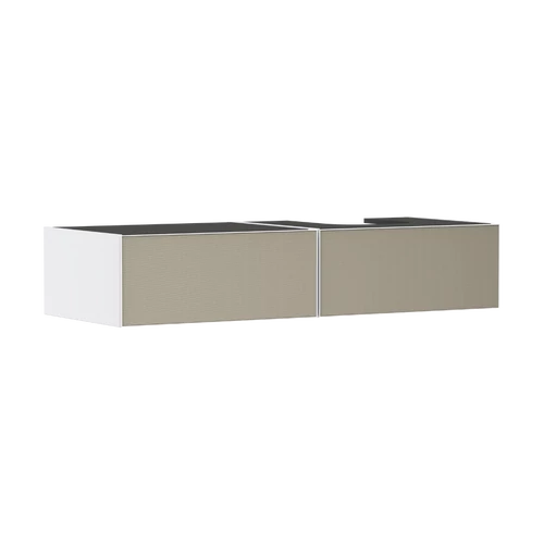 Hansgrohe Xevolos E Konzolos mosdószekrény Matt Fehér színben 1370/550, 2 fiókkal, ráültetett mosdótálhoz, jobbos Texturált bronz 54322390