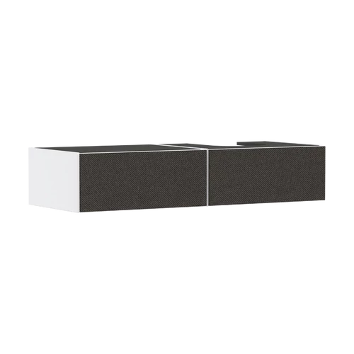 Hansgrohe Xevolos E Konzolos mosdószekrény Matt Fehér színben 1370/550, 2 fiókkal, ráültetett mosdótálhoz, jobbos Textil sötétszürke 54322660