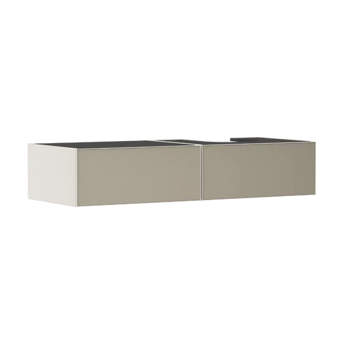 Hansgrohe Xevolos E Konzolos mosdószekrény Matt Homokbézs színben 1370/550, 2 fiókkal, ráültetett mosdótálhoz, jobbos Texturált bronz 54323390