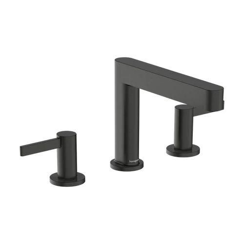Hansgrohe Finoris Mosdócsaptelep 110, Push-Open lefolyógarnitúrával, Szálcsiszolt Fekete Króm 76033340