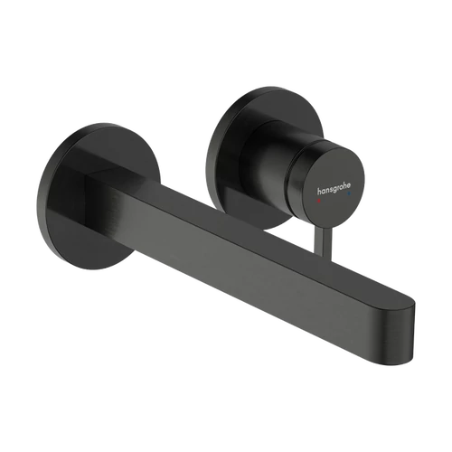 Hansgrohe Finoris Egykaros mosdócsaptelep falsík alatti szereléshez, 22,8 cm-es kifolyóval, Szálcsiszolt Fekete Króm 76050340