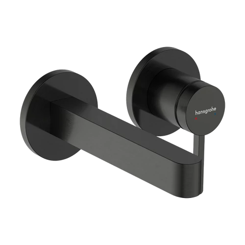 Hansgrohe Finoris Egykaros mosdócsaptelep falsík alatti szereléshez, 16,8 cm-es kifolyóval, Szálcsiszolt Fekete Króm 76051340