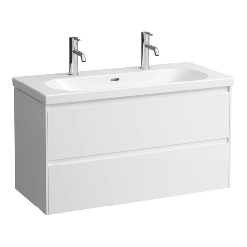 LAUFEN LANI Alsószekrény a H810089, H818437, H810337 mosdóhoz, 2 fiókos, Fényes Fehér H4035621122611