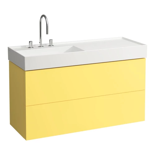 LAUFEN Kartell LAUFEN Alsószekrény két fiókkal, fiókelosztóval, jobb polcos 813332 mosdóhoz, Mustár Sárga H4076480336441