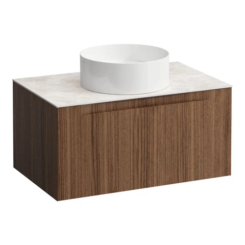 LAUFEN ARUN Fiókos elem 800, 1 fiókkal, kivágással középen, Botticino Crema felülettel, Natúrfa H4171011516301