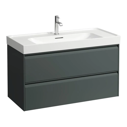 LAUFEN MEDA Alsószekrény 1000 mm, 2 fiókkal, H810119 mosdóhoz, Traffic Szürke H4216220112661