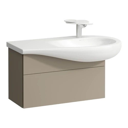 LAUFEN ILBAGNOALESSI Alsószekrény, 90 cm, kivágással jobb oldalon, 1 fiókkal, finoman záródó mechanizmussal, H814976 mosdóhoz, Gyöngy Bézs H4304110972701