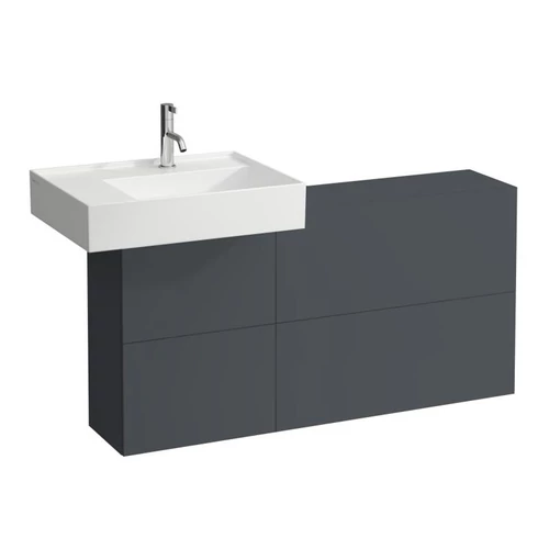 LAUFEN KARTELL BY LAUFEN Oldal polc egy ajtóval és két polccal, mosdó balos, Pala szürke 120X61X27 - H4082910336421