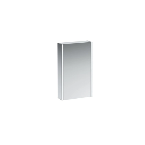 LAUFEN FRAME 25 Tükrös szekrény, alumínium, 1 kétoldalas tükrös ajtó, 2 LED világító elemmel, Fényes fehér H4083029001451