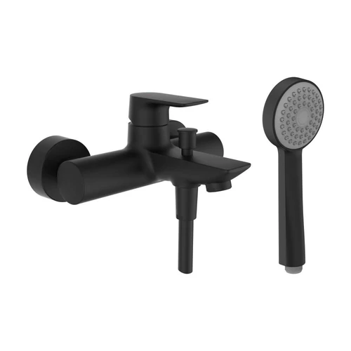 LAUFEN CITYPLUS Komplett egykaros kád csaptelep, 1500 mm-es flexibilis zuhanytömlővel és kézi zuhanyozóval , Matt Titán Fekete HF505360428600