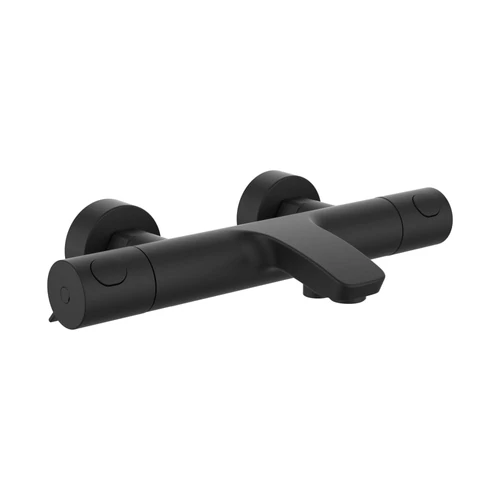 LAUFEN THERM Egykaros termosztátos kád/zuhany csaptelep, zuhanytartozékok nélkül, Matt Titán Fekete HF506561428630