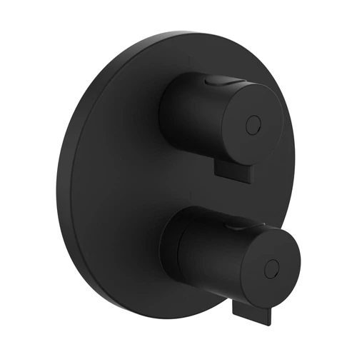 LAUFEN THERM Falbaépített termosztátos zuhany csaptelep, Matt Titán Fekete HF506576428000