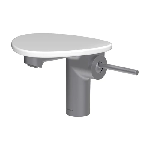 LAUFEN ADA Egykaros mosdó csaptelep, tálcalyuk nélkül, Rozsdamentes Acél/Fényes Fehér HF506702501060