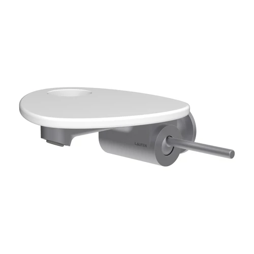 LAUFEN ADA Fali mosdó csaptelep, 1-pontos Simiboxhoz, tálca lyukkal, Rozsdamentes Acél/Matt Fehér HF506726502000