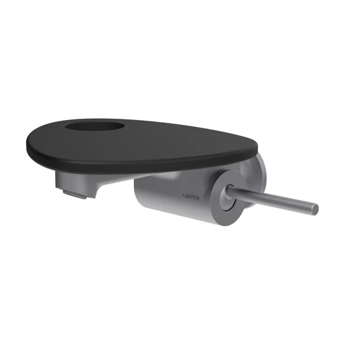 LAUFEN ADA Fali mosdó csaptelep, 1-pontos Simiboxhoz, tálca lyukkal, Rozsdamentes Acél/Matt Fekete HF506726503000